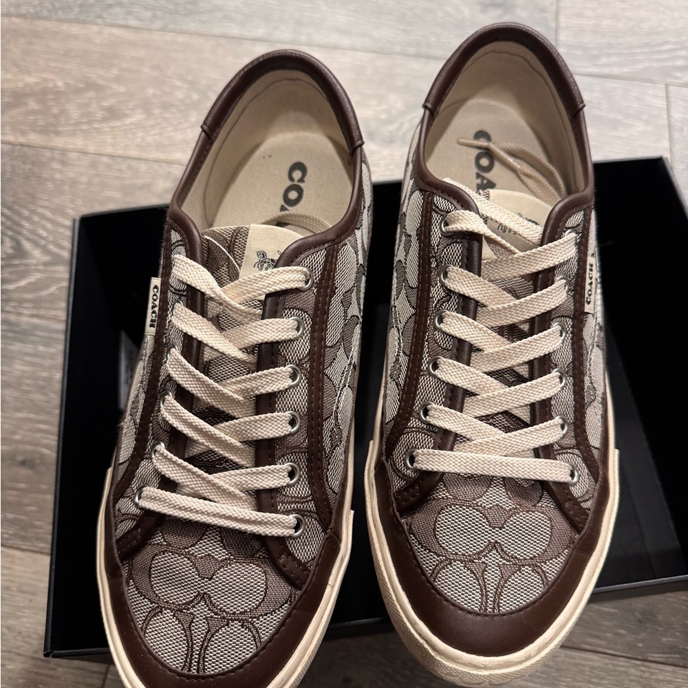 Coach Citysole Platform Oak and Saddle Patterned Sneakers